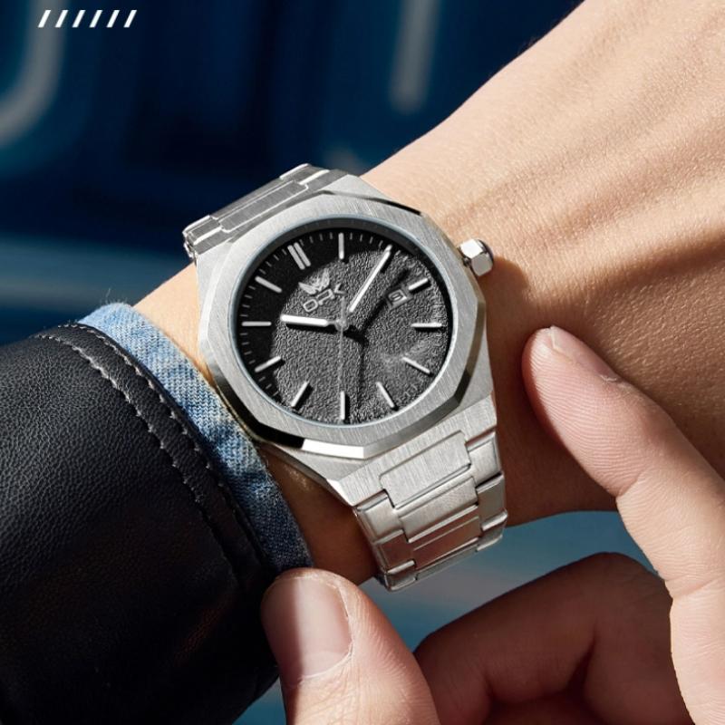OPK Business Men Watch Sport Quartz Man Wristwatch Waterproof Luminous Date Week Stainless Steel Men's Watches