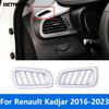 Car Accessories For Renault Kadjar 2016-  Interior Matte Front Upper Air Condition Vent Outlet Cover Trim Frame Sticker