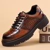 Big Business Casual Leather Shoes Platform Crocodile Derby Shoes Men's Dress Leather Shoes British Driving Loafers