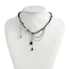 Y2K Black Crystal Beaded Choker Necklace for Women Punk Gothic Collar Female Party Daily Jewery Accessories