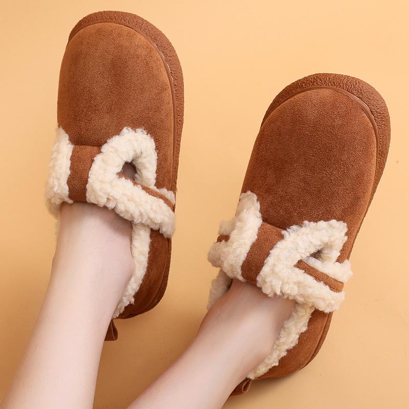 New Winter Retro Versatile Student Bread Shoes, Non-slip and Comfortable Cotton Shoes, Women's Outer Wear Velvet Warm Cotton Shoes
