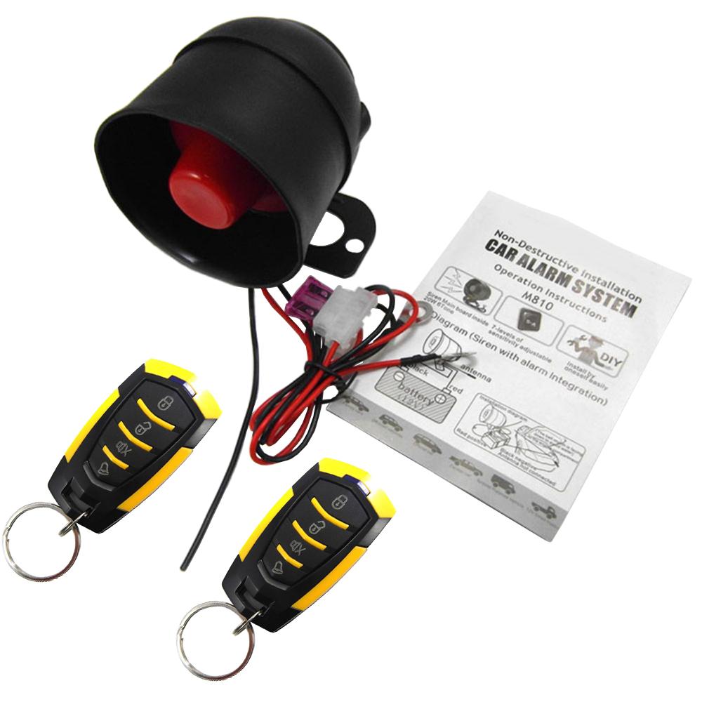 Universal 12V Car Vehicle Security System Burglar Alarm Protection Anti-theft System with 2 Remote Control Wiring Harness