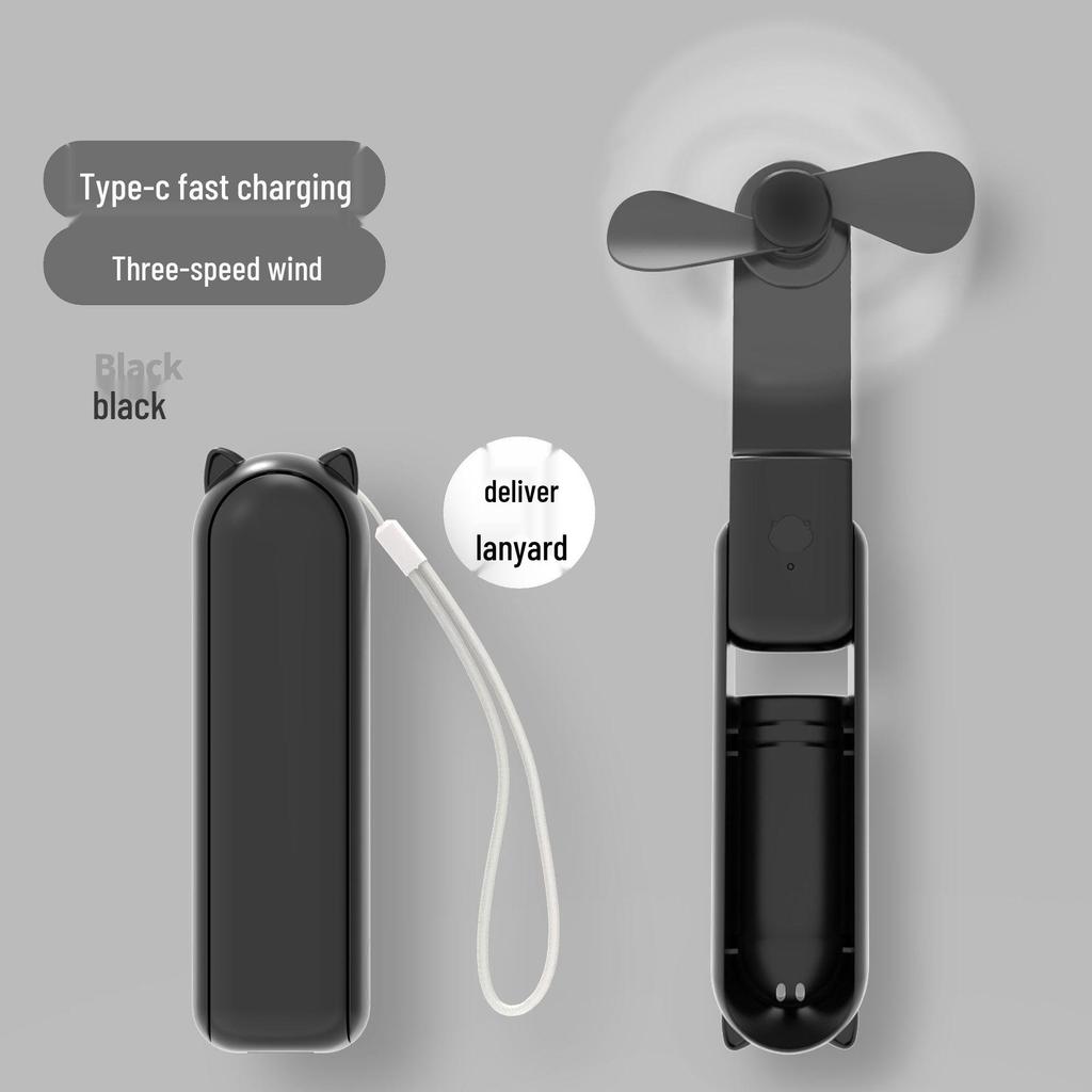 Portable Two-in-One Mini Fan & Power Bank with Long Battery Life for Outdoor Use
