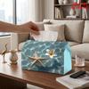 2D Flat 1pc, Tissue Box. Ocean Dream Pattern Napkin Dispenser, Reusable, Daily Desktop Tissue Organizer, Suitable for Kitchen Living Room Bedroom Bath