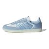 adidas Originals Samba Og Satin Shoes Comfortable Classic Fashion Versatile Thin Sole Durable Low Top Skate Shoes Women Shoes Blue HQ5160
