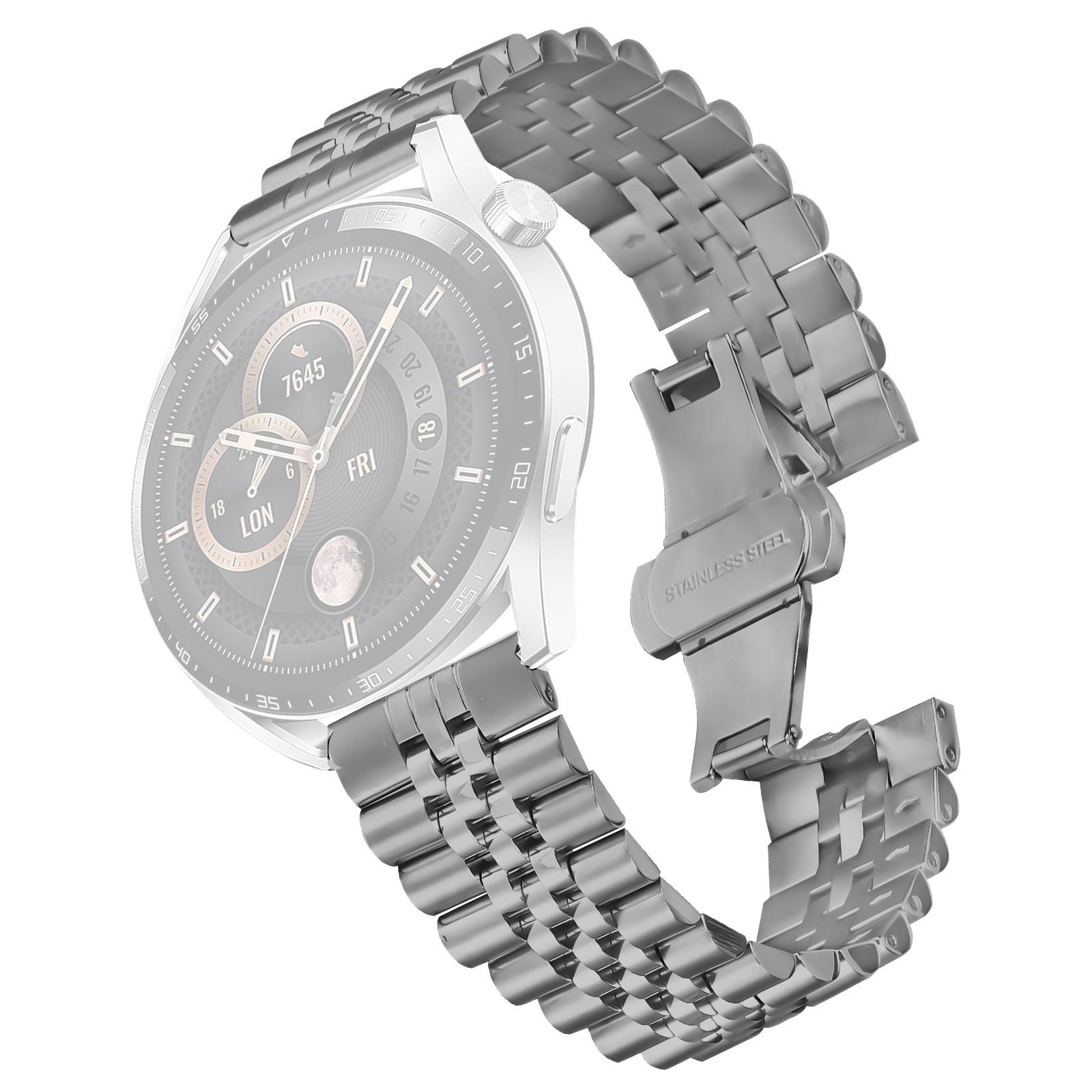 

Для Garmin Forerunner 265 Ремінець на зап ястя 5-ланковий з нержавіючої сталі із застібкою-метеликом Ремінець для годинника Titanium