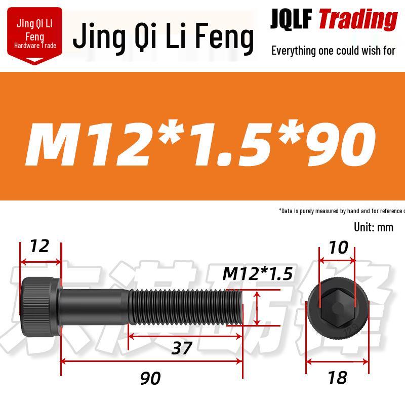 12.9 Grade Medium Tooth Hex Bolt, Half Thread, M10-M36, High-Strength Screw