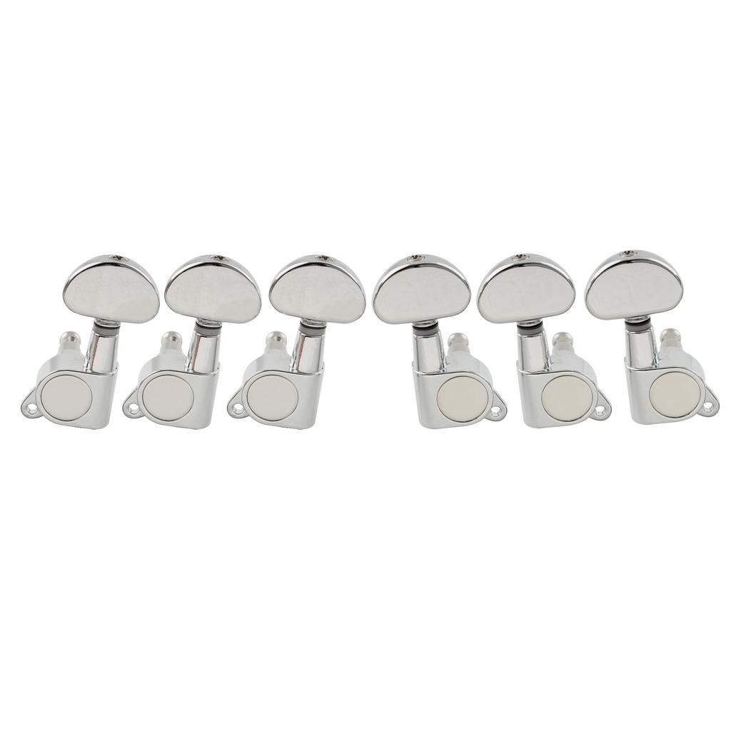 Musiclily Pro Guitar Tuners for Button Chrome 3+3 Electric/Acoustic Guitars, Half-Moon
