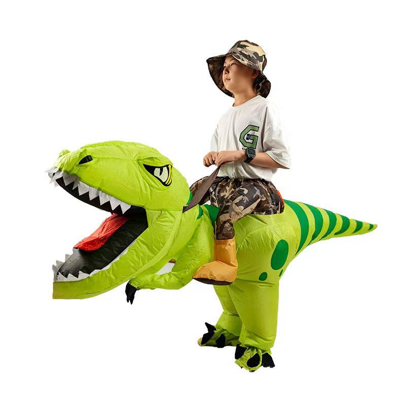Inflatable Dinosaur Ride-On Costume for Kids - Halloween Parent-Child Activity Prop
