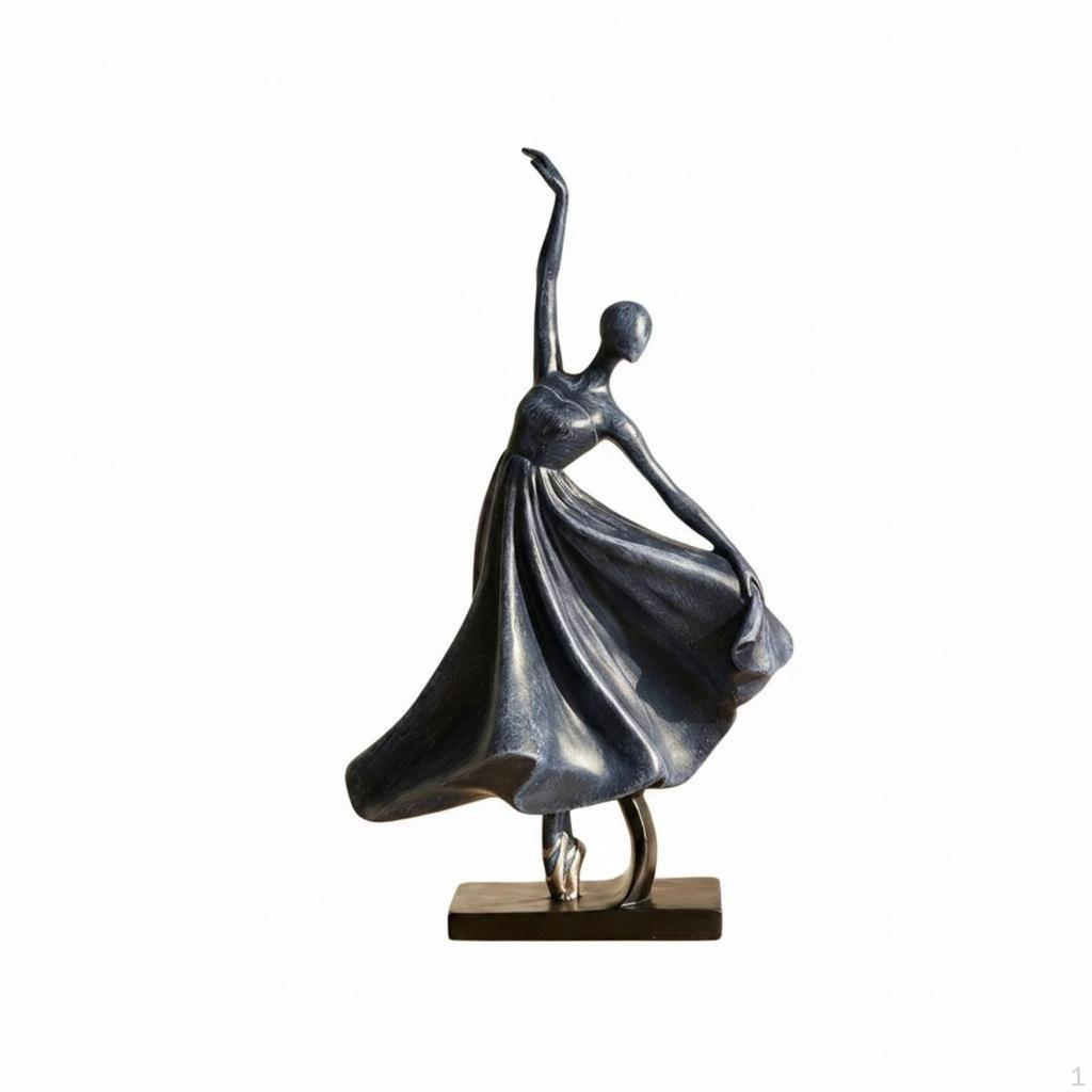 Abstract Dancer Sculpture Minimalist Design Ballerina Figurine Elegant Accent Dancing Girl Statue
