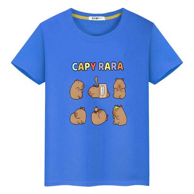 Capybara 100% Baumwolle Print T-Shirt für Kinder Jungen 10 Jahre Anime Kurze Capybara Süße Tees Tops Stolz T-Shirt Y2k One Piece Mädchen Kleidung