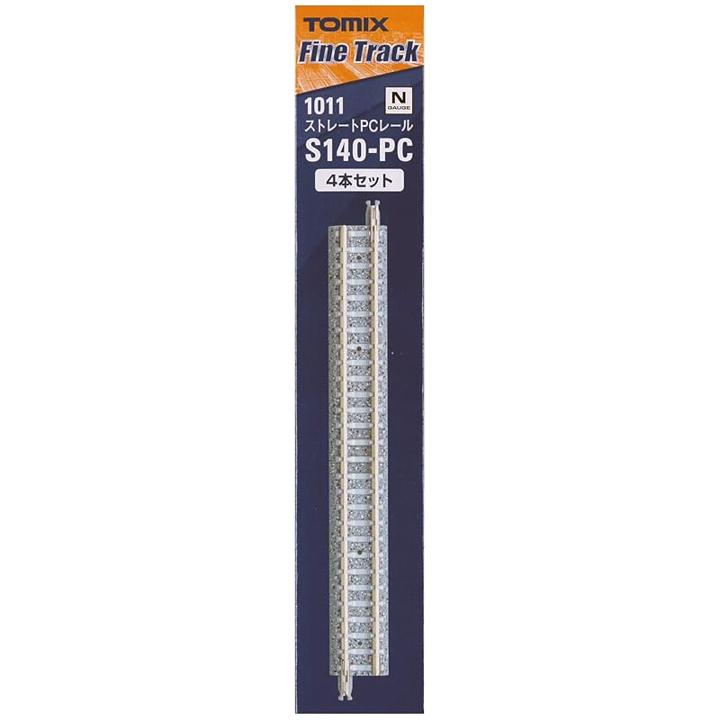 TOMIX N-schaal Rechte PC-rail S140-PC F Set van 4 (1011) Modelspoorwegbenodigdheden