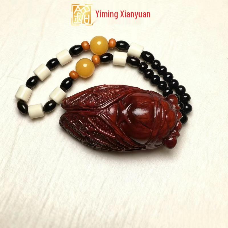 Rosewood Carved Pixiu Ornament: Gourd & Dragon Turtle Handicraft