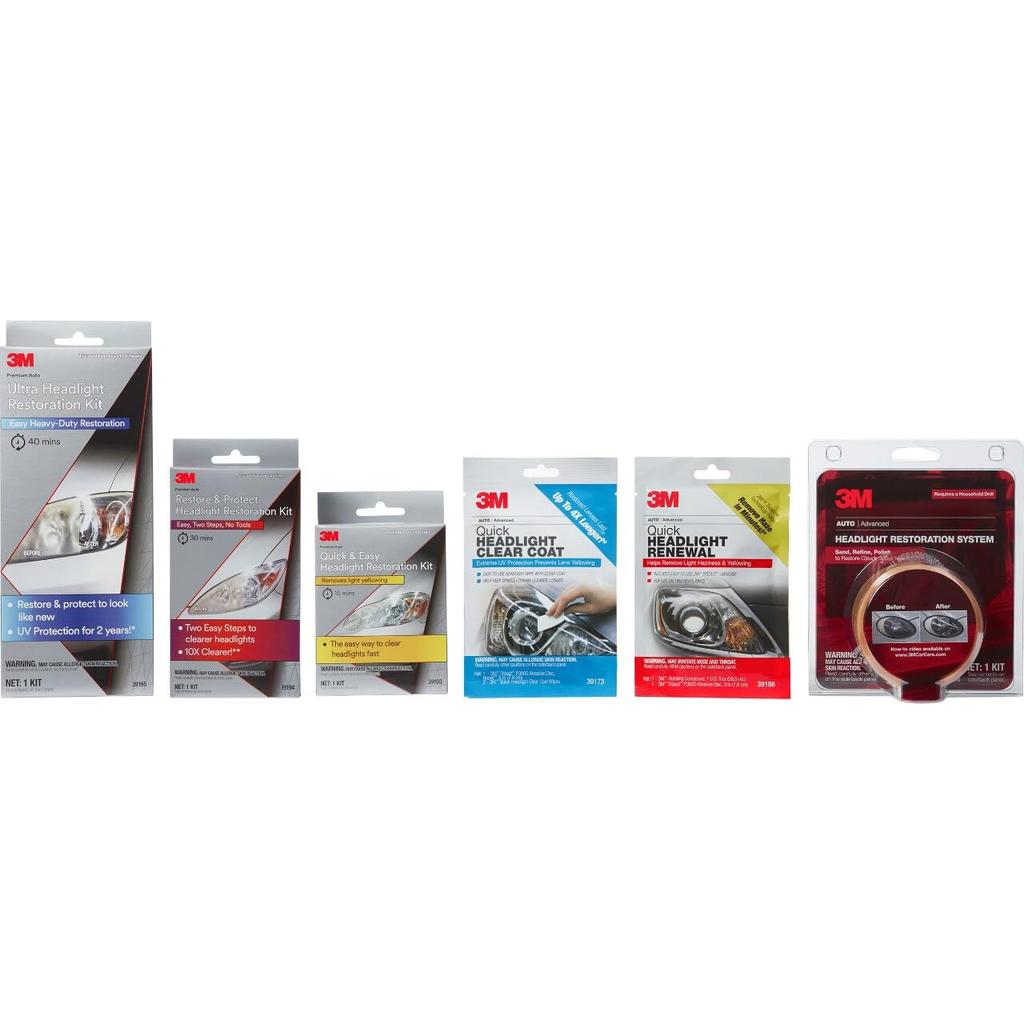 3M 39195 Ultra Headlight Repair Kit Reparasjon - Enkel, Kraftig