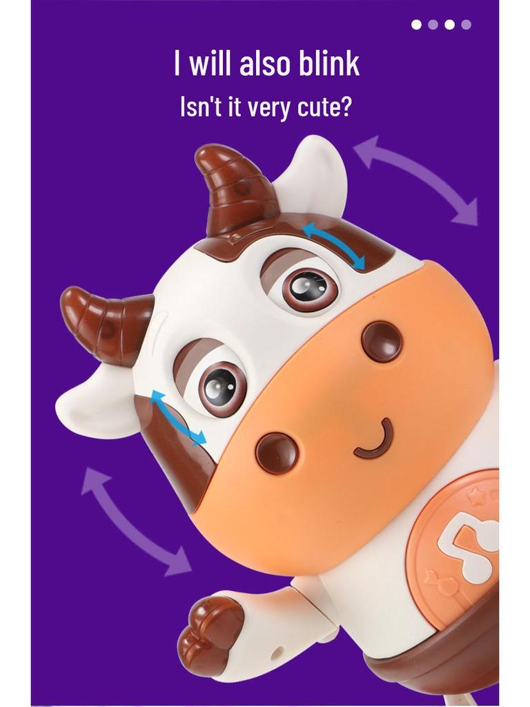Adorable Singing and Dancing Cow Robot with Lights - Children's Electric Toy