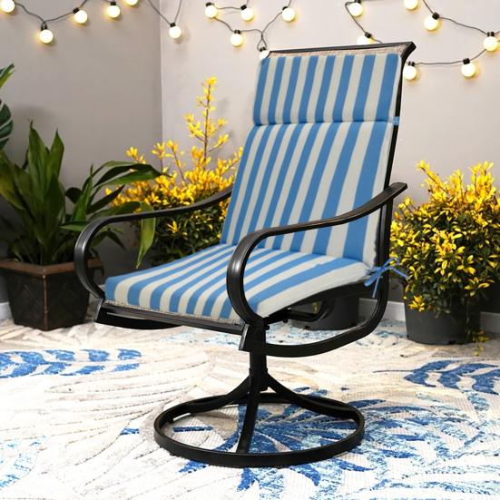 Yousheng Outdoor Dining Chair Cushion Rocking Chair 19 Inch X 18 Inch Floral Seat Cushion Waterproof Fade Resistant Striped Back And Seat Cushion