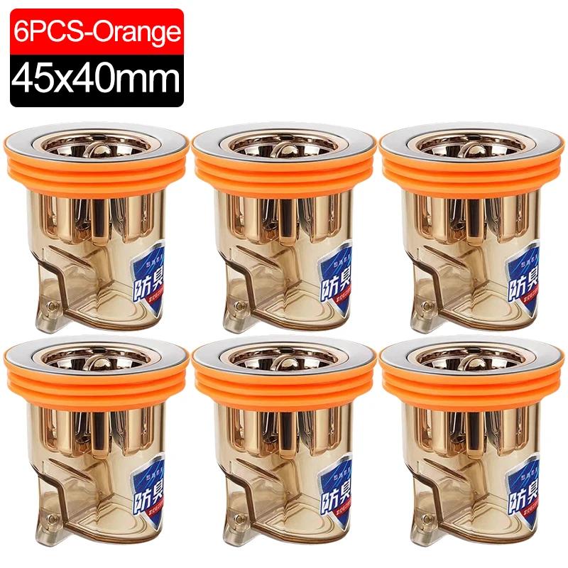 6/1PCS Gravity-Induction Floor Drain-Core Toilet Deodorant Anti-Odor No Smell Bathroom Toilet Sewer Shower Drain for Bathtub