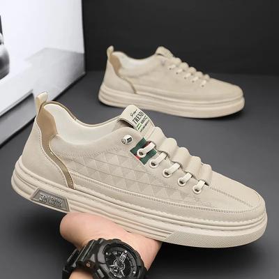 Men's Casual Board Shoes Autumn Versatile Lightweight Soft Bottom Waterproof White Trendy Sneakers Men's Flight Shoes for Men