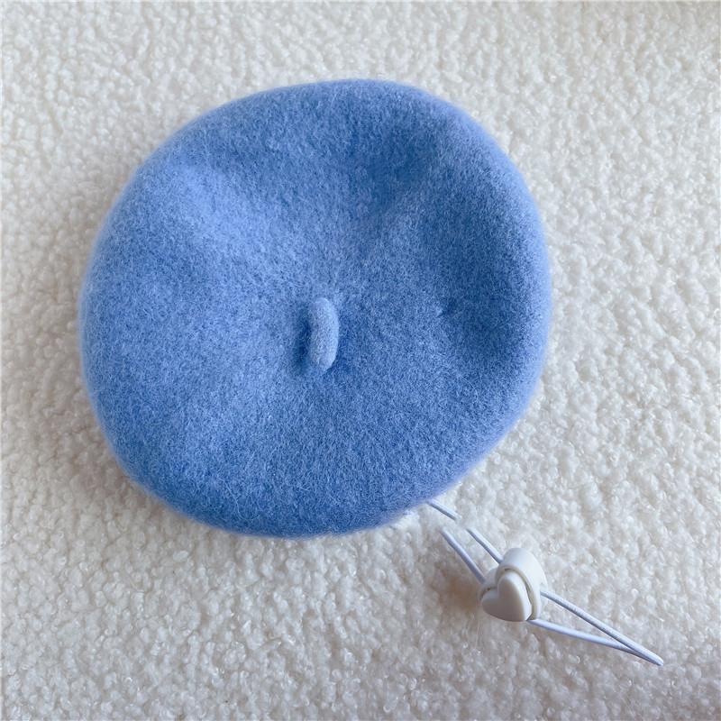 

Ins Style однотонный головной убор для домашних животных, шерстяная шляпа художника, берет для собак и кошек, мини-декоративный головной убор для фотографий синий