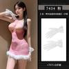 Sexy Hollow Chest Plush Perspective Seduction Sleepwear Sexy Dress Elegant Tank Mini Dress Mesh Lace Sheer Sweet Women Tops 1OW9