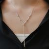 J.Lauren Y-Shaped Silver Ball Snake Line Necklace N01157