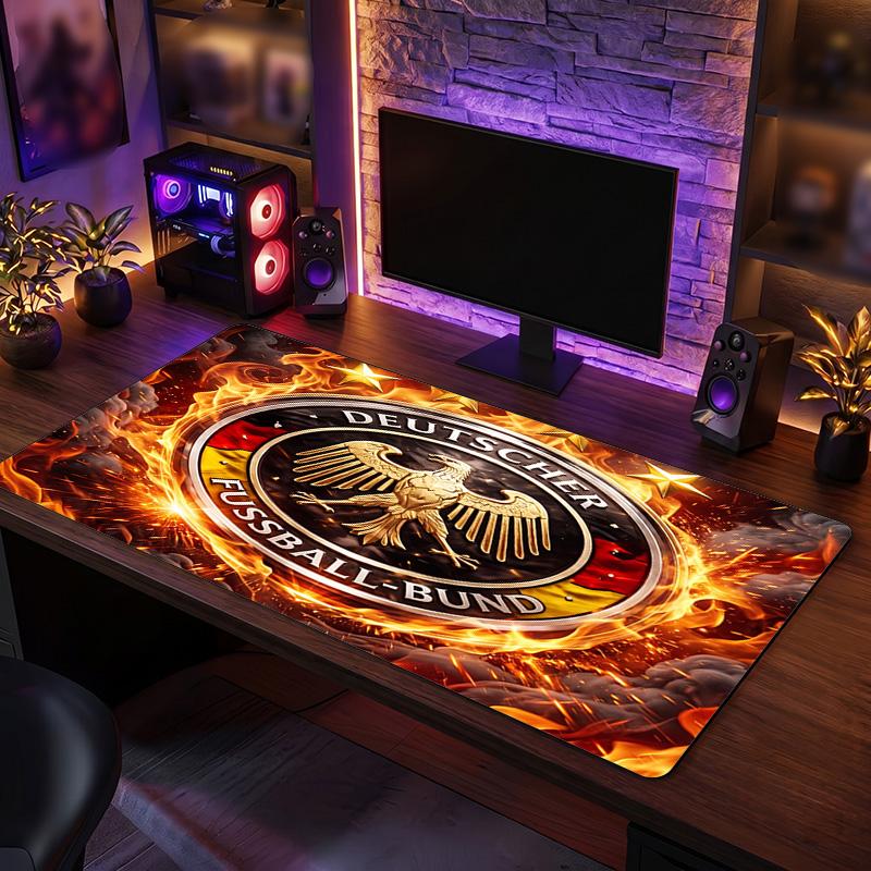 Germany Football Crest Mouse Pad, Extended Non Slip Rubber Desk Mat for Gaming Office Laptop Fan Gift