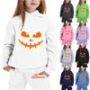 Kids Halloween Hoodie Set Long Sleeve Pullover Sweatshirt with Front Pocket and Elastic Waistband Pants Comfortable Fit for Boys and Girls