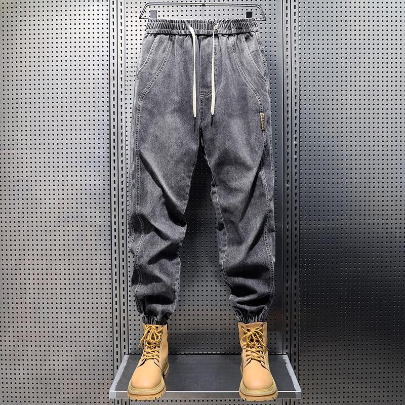 Herren Haremsjeans Lose Hip Hop Hose Washed Denim Jeans Hose Mann Jogger Hose Herrenhose Harajuku Cargo Jeans Freizeithose