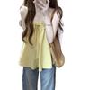 Korean Sweet Casual Vacation Suspender Summer Vest Drawstring Age-reducing Pleated Shirt Loose Niche Sleeveless Top