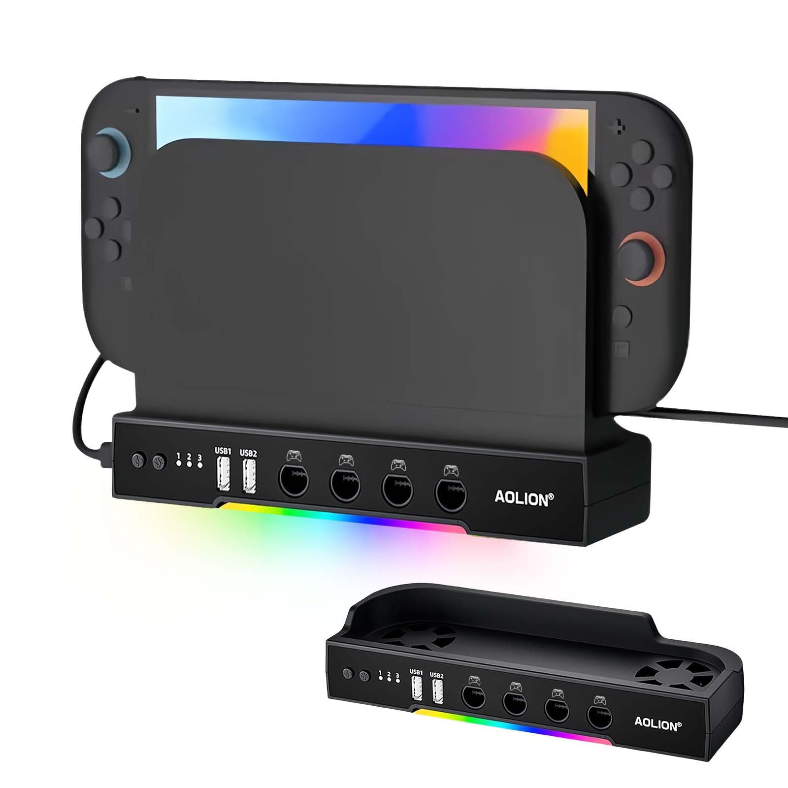 

Cooling fan for Switch 2 release Compatible with Nintendo Switch Lwuckbarrt Cooling stand for Switch heat cooling adjustable RGB heat dissipation