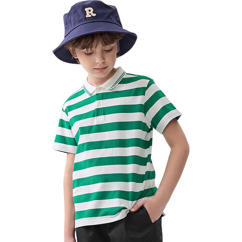 Balabala Boys' Striped Short Sleeve POLO Shirt