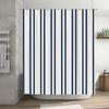 Classic Blue White Striped Shower Curtain Waterproof Bath Mat Decorative Liner Rectangular Size Customizable for Bathroom