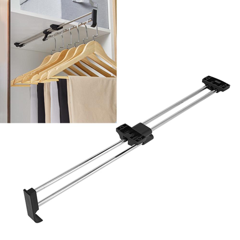 30cm Length Wardrobe Hanger Telescopic Closet Organizer Space Saving Clothes Rail  Wardrobe Use