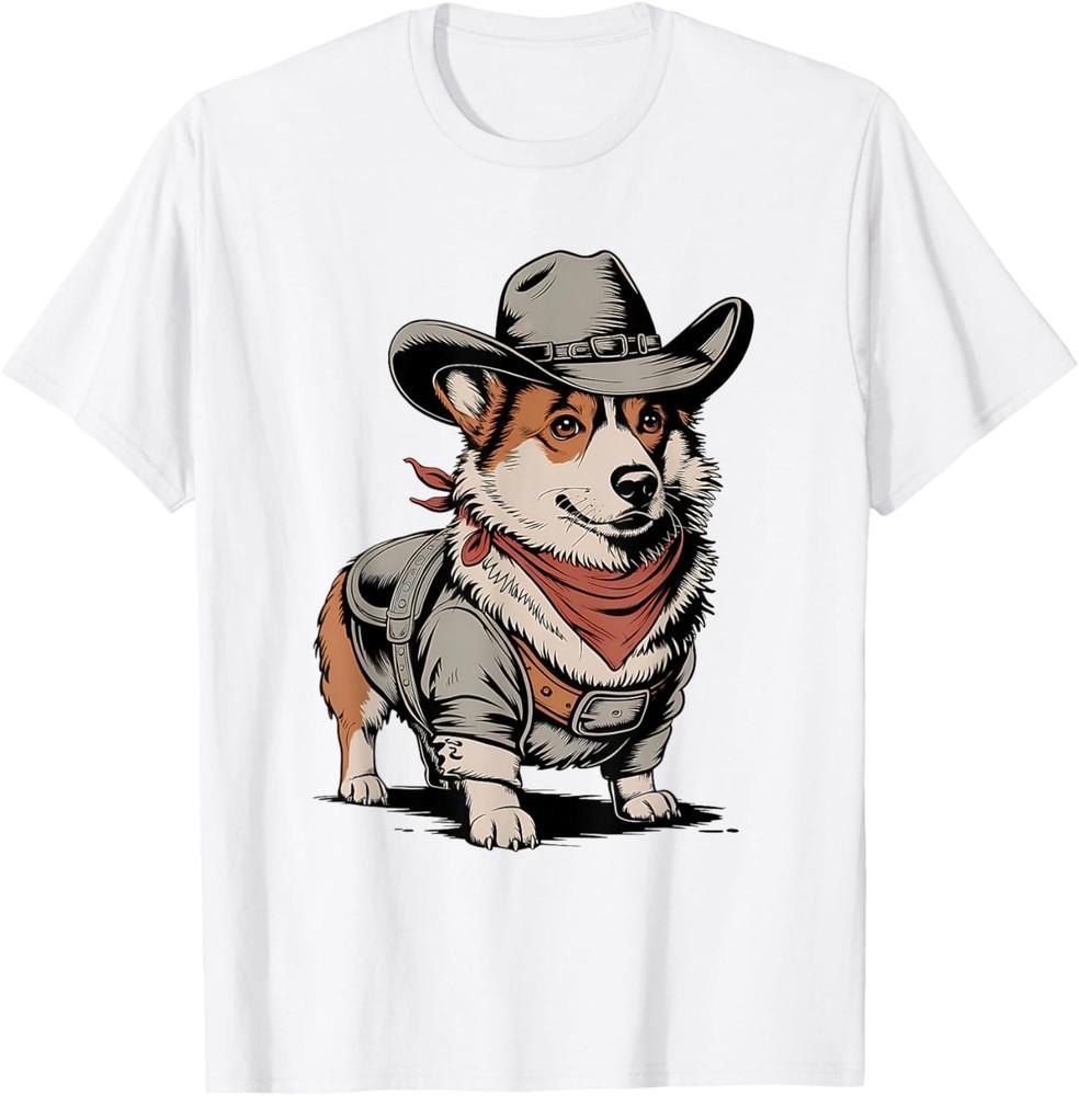 Funny Corgi Cowboy Western Corgi Lover Country Corgi T-Shirt Unisex T-Shirt S