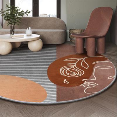 Ziemeļvalstu apaļais paklājs Dzīvojamās istabas paklāji Guļamistabas Dekors Kumodes paklājiņš Guļamistabas Apļveida grīdas paklājiņš Grozs Galds Grozāmais krēsls Paklāji Paklāji