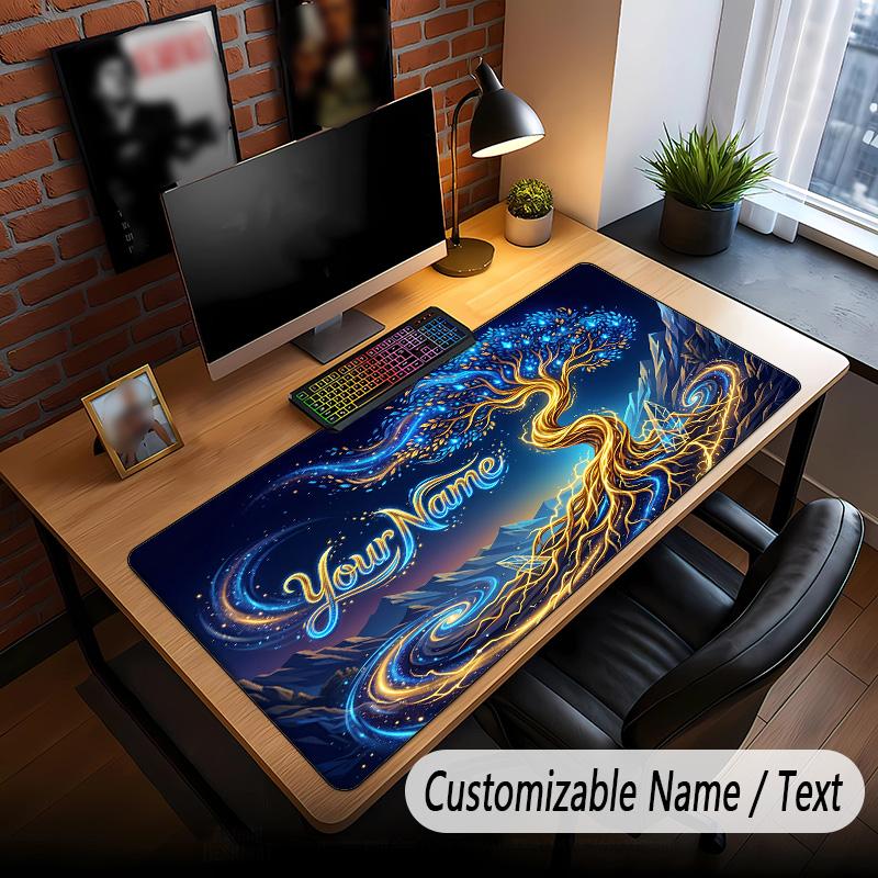 Tree of Life Theme Custom Mouse Pad Personalized With Name Text Customized Desk Mat For Office Home Decor