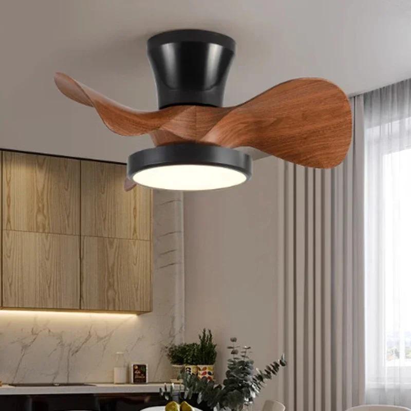 Modern Quiet Ceiling Fan with LED Light 22 Inch Large Air Volume Remote Control for Kitchen Bedroom Dining Room Patio Fan Lamp