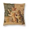 The Lesson Cats Belle Epoque Square Pillowcase Polyester Linen Velvet Creative Zip Decorative Pillow Case Car Cushion