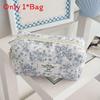 Cotton Corduroy Makeup Bag With Floral Pattern And Breathable Design For Daily Use
