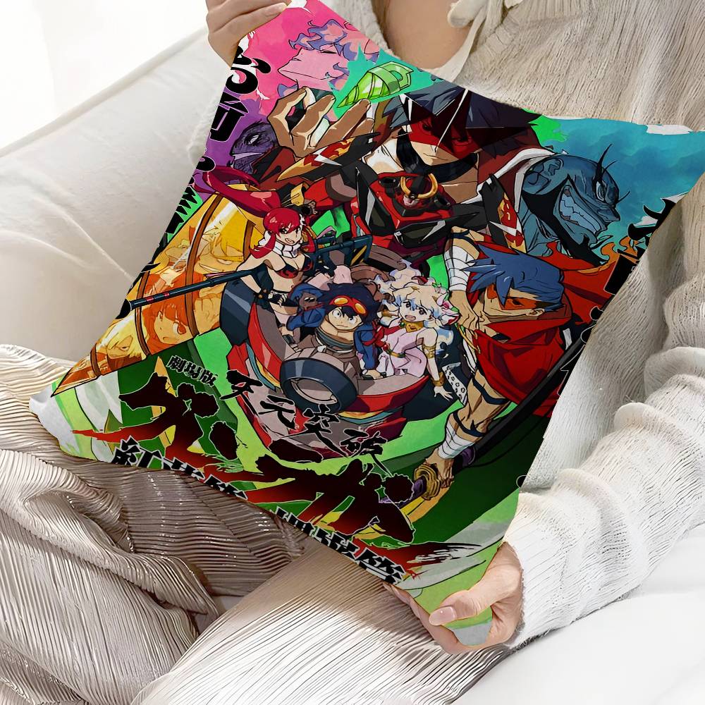 

Anime Gurren Lagann Pillow Cover For Bedroom Room And Living Room Sofa Decorative Cushion Cover 60cmx60cm