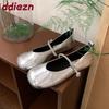 Fashion Fashion Rhinestones Women Mary Janes Flats Shoes Soft Female Square Toe Footwear Shallow Ladies Flats Lolita Shoes