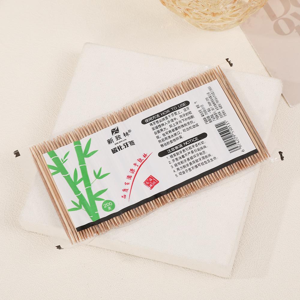 200-800 шт одноразовые карбонизированные бамбуковые зубочистки экологически чистые зубочистки с одной головкой портативные кухонные зубочистки для барбекю и фруктов 200pcs