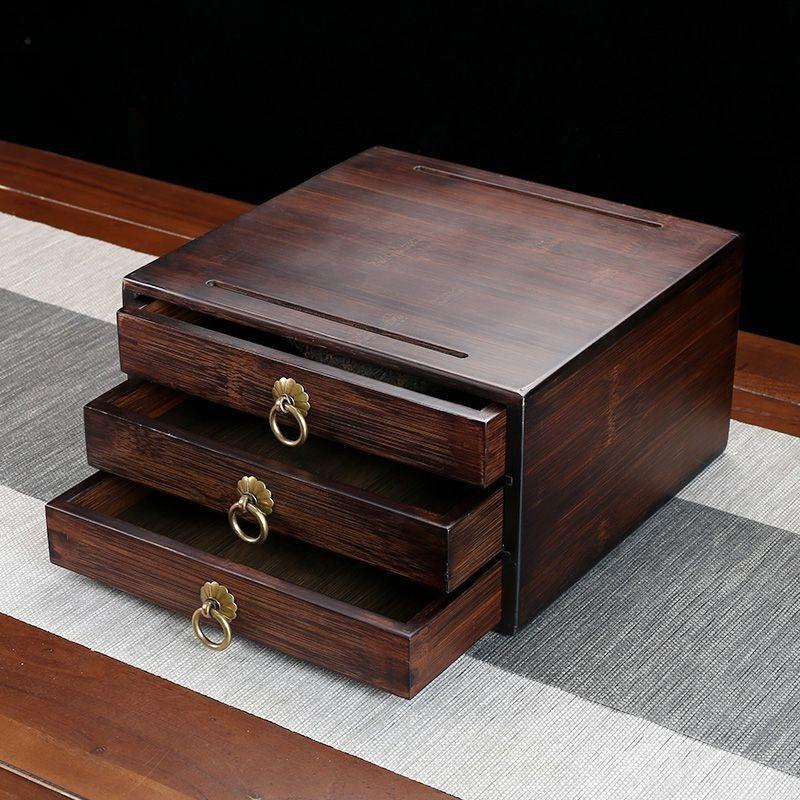Bamboo Tea Ceremony Kit: Drawer-Type Box & Pu'er Special Tea Tray
