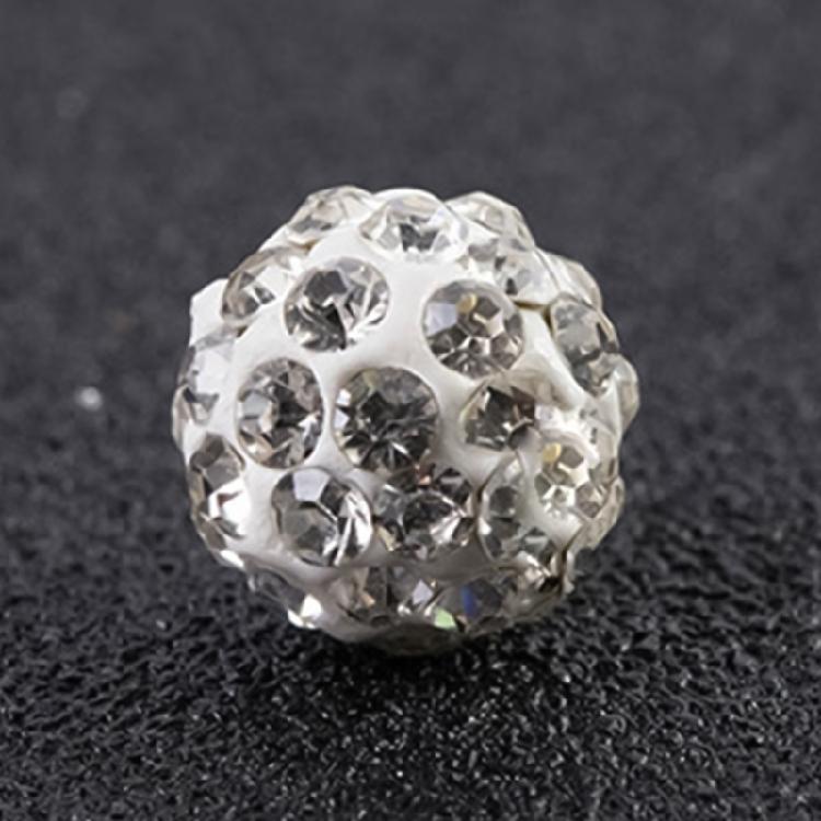 Set of 500 White Clay Beads Embellished with Rhinestones Rhinestones Clay Beads Adornment for Custom DIY Decoration