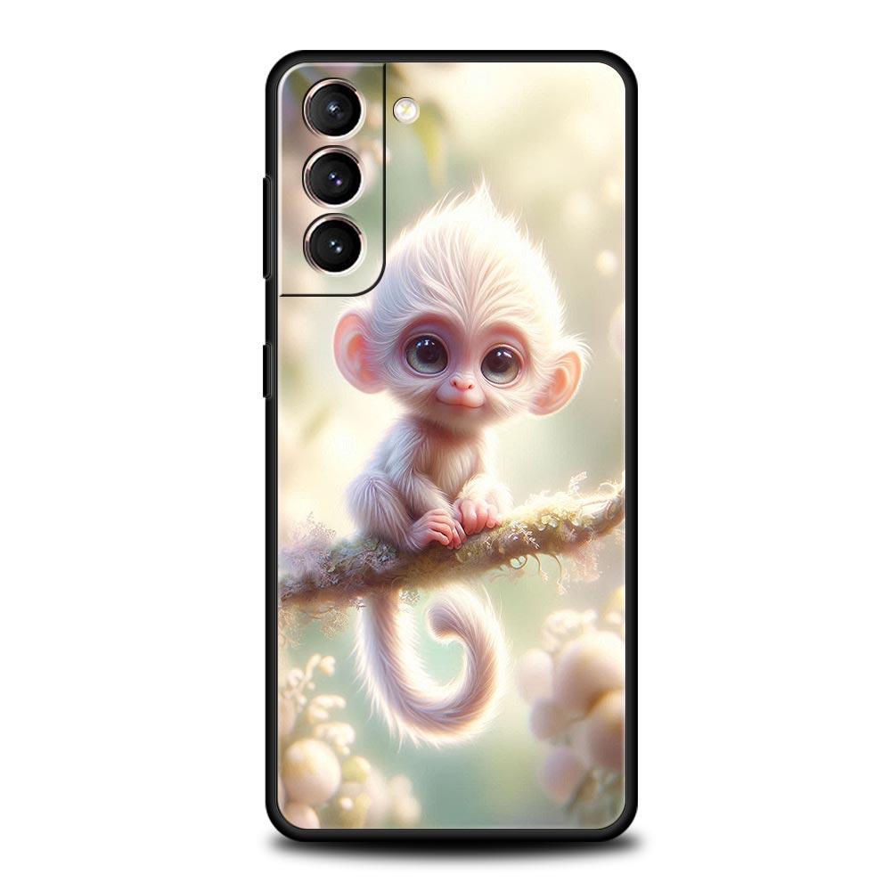 Affe Und Banane Handyhülle Cover für Samsung Galaxy S26 S25 S24 S23 S22 S20 S21 FE Ultra S25 Edge Plus 5G Weiche TPU Hülle Capas
