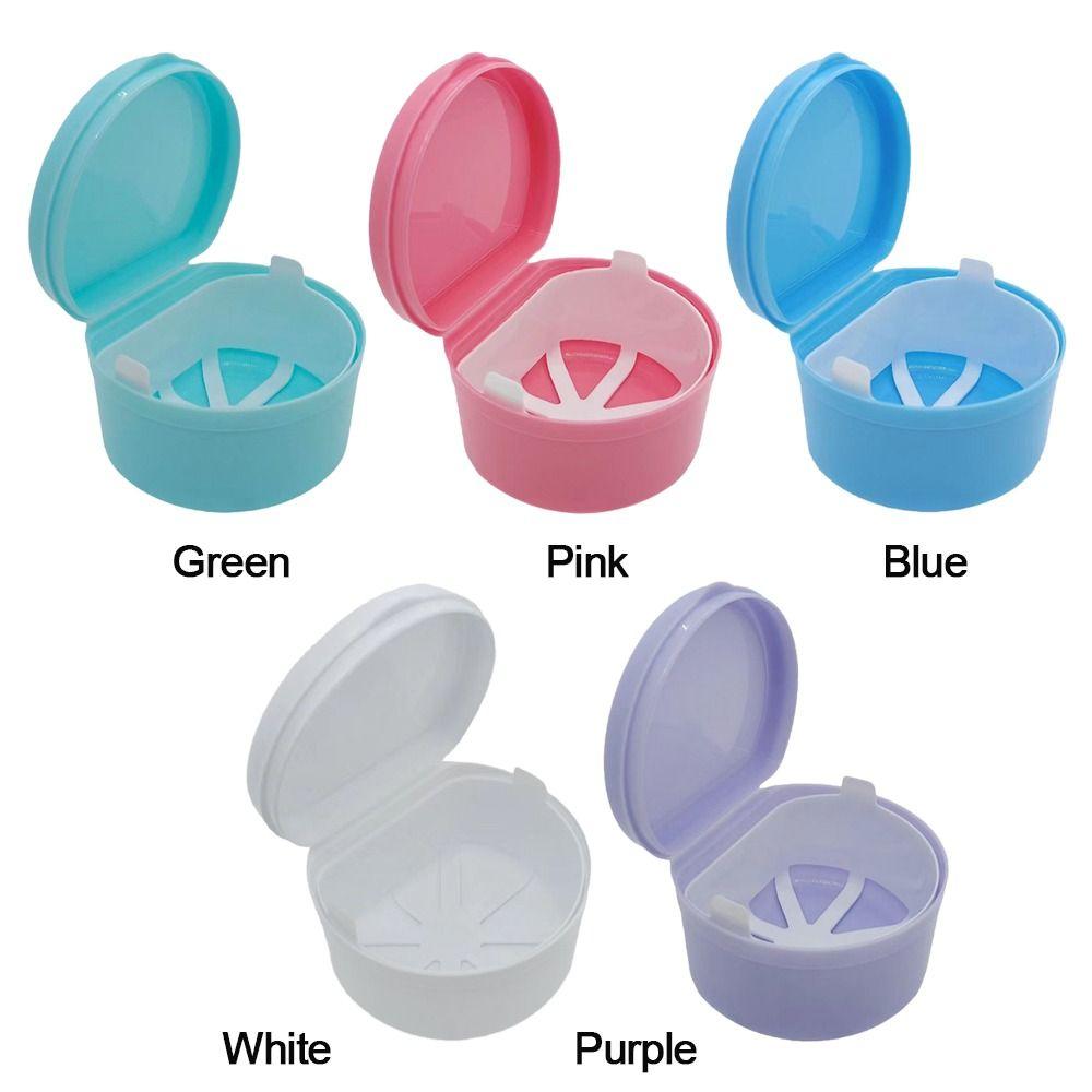 Portable Denture Tray Box Plastic Braces Orthodontic Case False Denture Boxes  Women Men