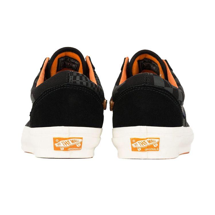 Porter-Yoshida & Co. X Vans OG Old Skool LX Floral Checkerboard - Black Unisex Sneakers Orange VN0A4P3XXG5