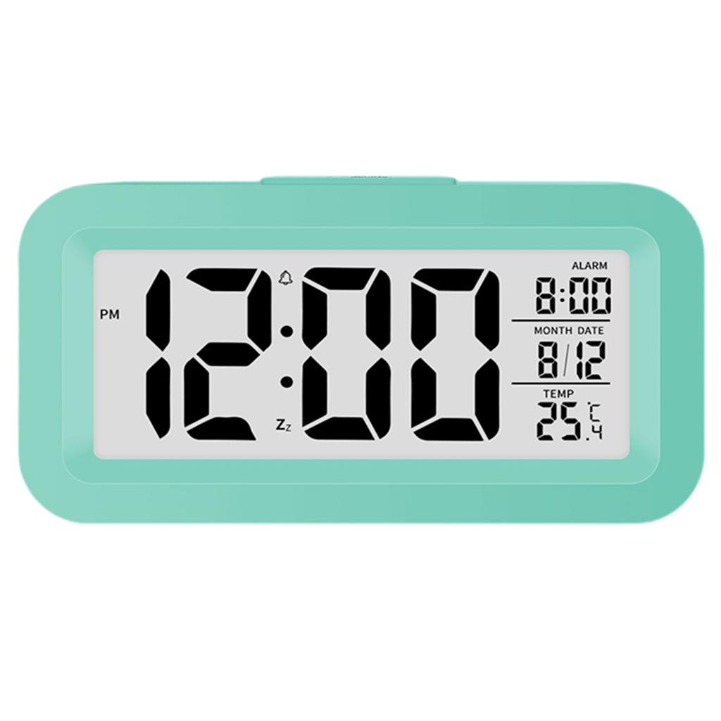 Mini Digital Alarm Clock Temperature Date Battery-powered Children's Creative 12/24h Mute Bedside Electronic Lcd Clock Gift