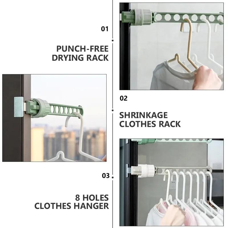 Window Frame Snap-on Drying Rack Gods Sill Cool Clothes Balcony Hanging Window Window Sun Clothes Portable Travel Wardrobe