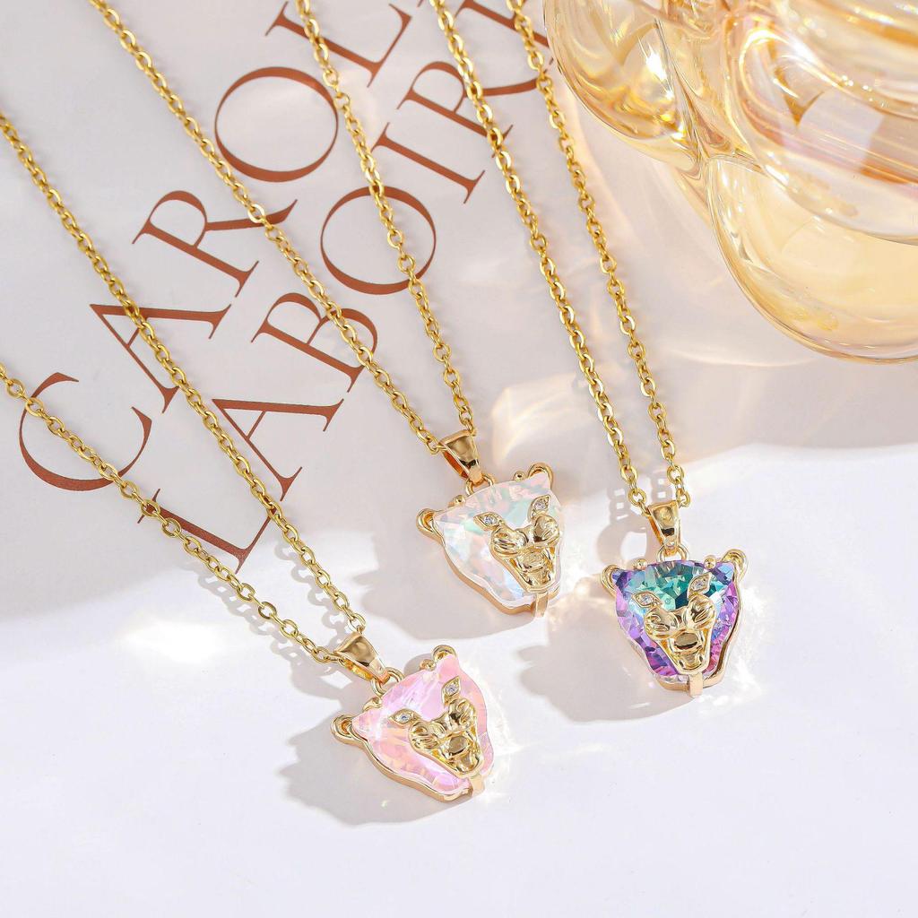 European American Hip Hop Mocha Leopard Pendant Retro Women's Necklace